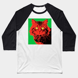 CAT POP ART - RED Baseball T-Shirt